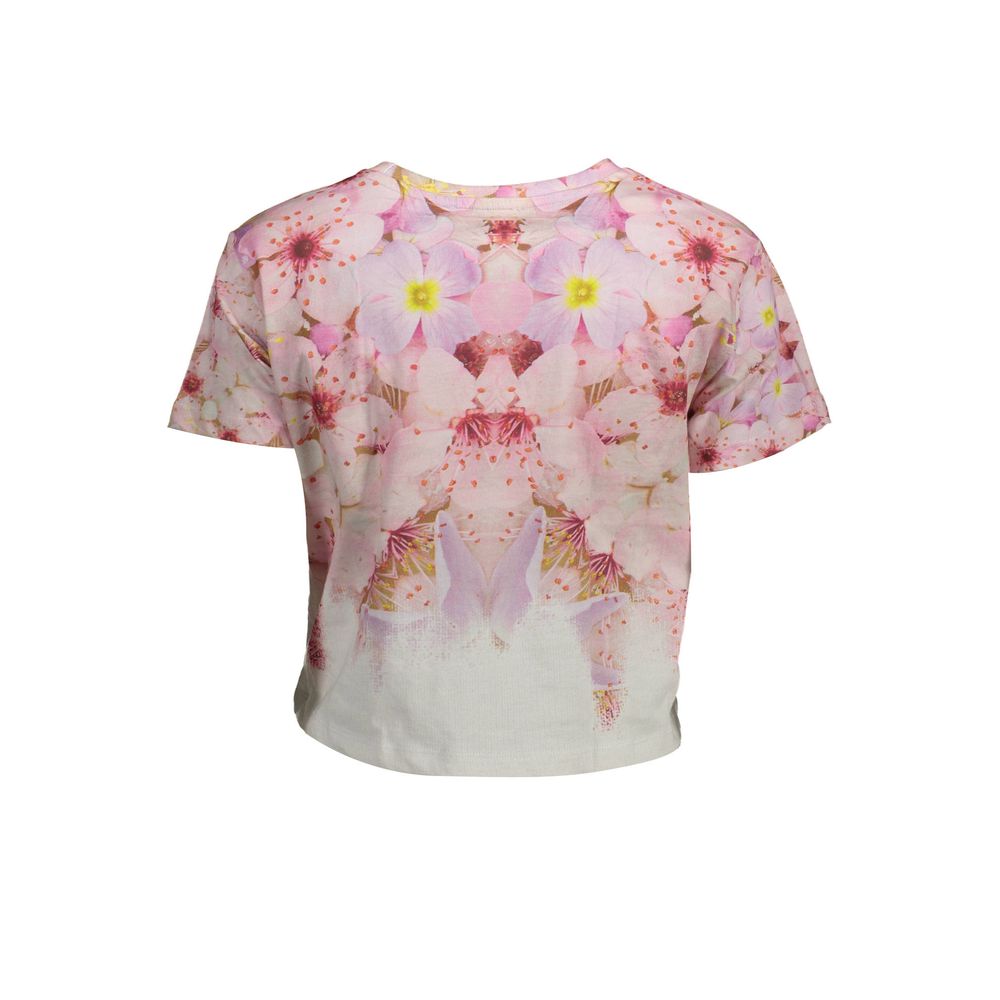 Tricou Desigual roz din bumbac pentru femei