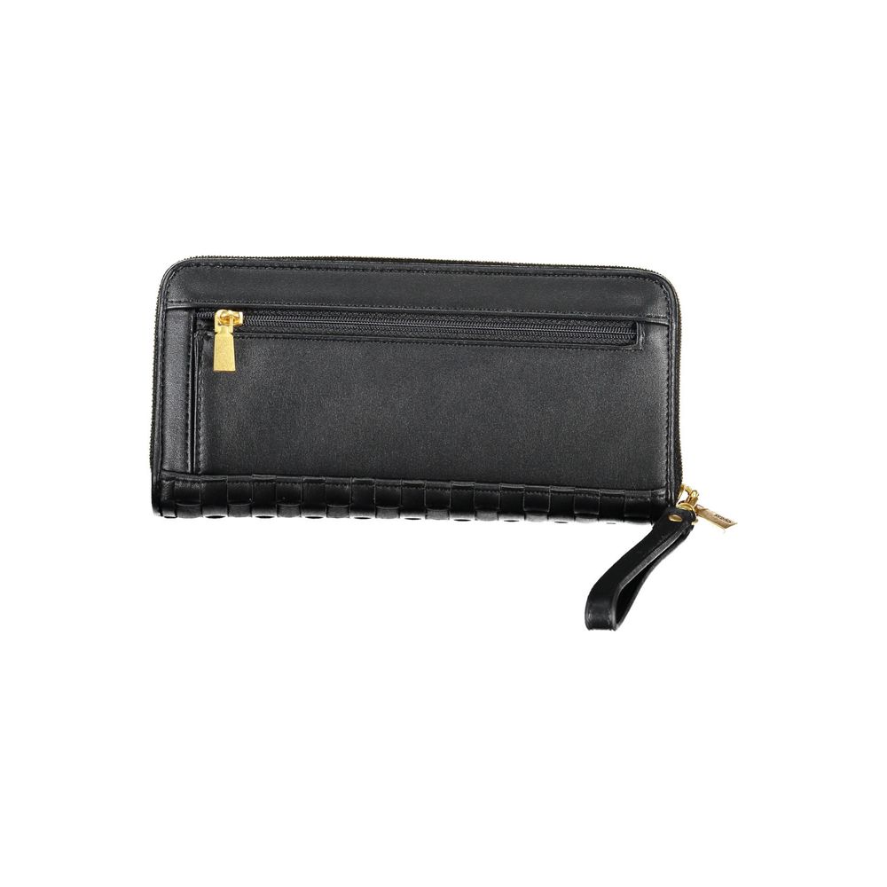 Portofel elegant Guess Jeans negru cu mai multe compartimente