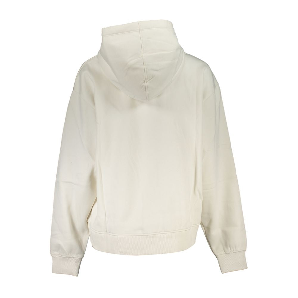 Calvin Klein – Schickes weißes Fleece-Kapuzensweatshirt