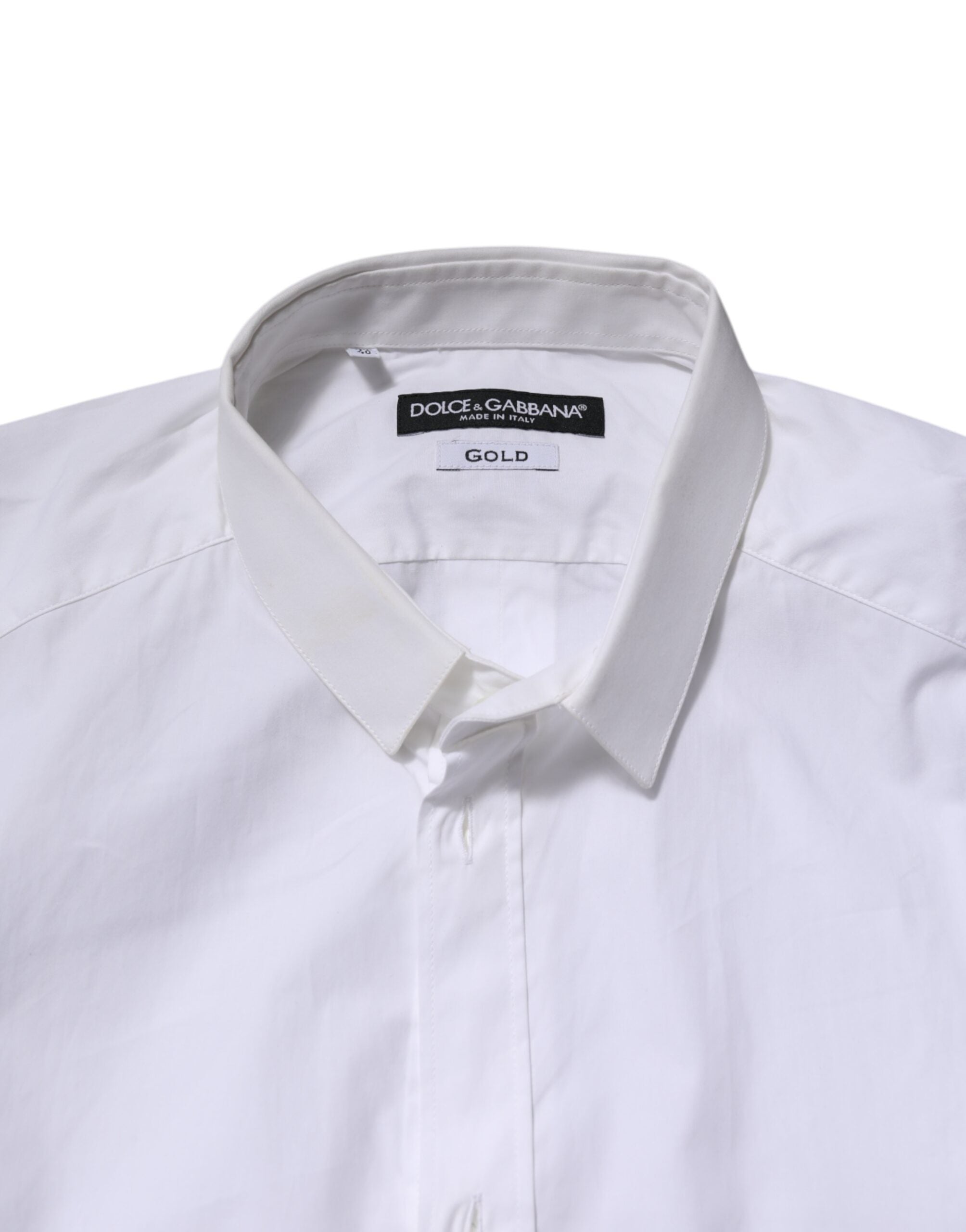 Dolce & Gabbana Weiß GOLD Baumwolle Langarm Herren Formelles Hemd