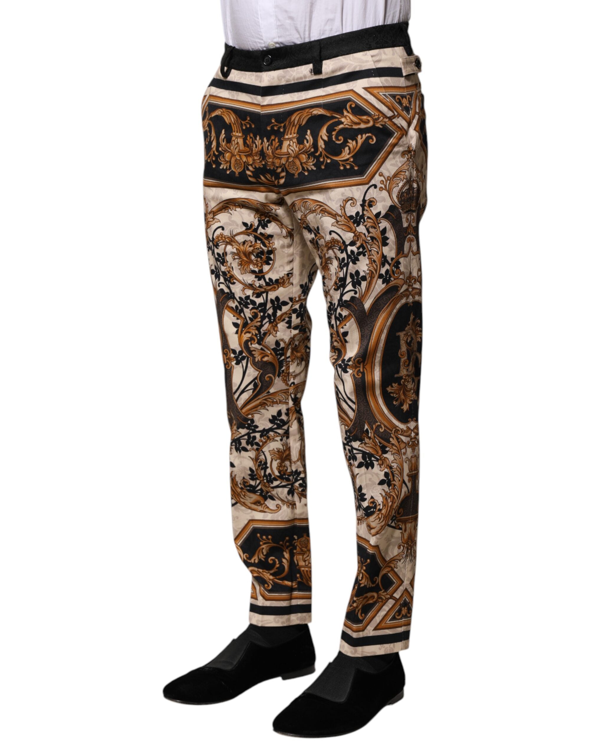 Pantaloni eleganți cu imprimeu floral multicolor Dolce & Gabbana