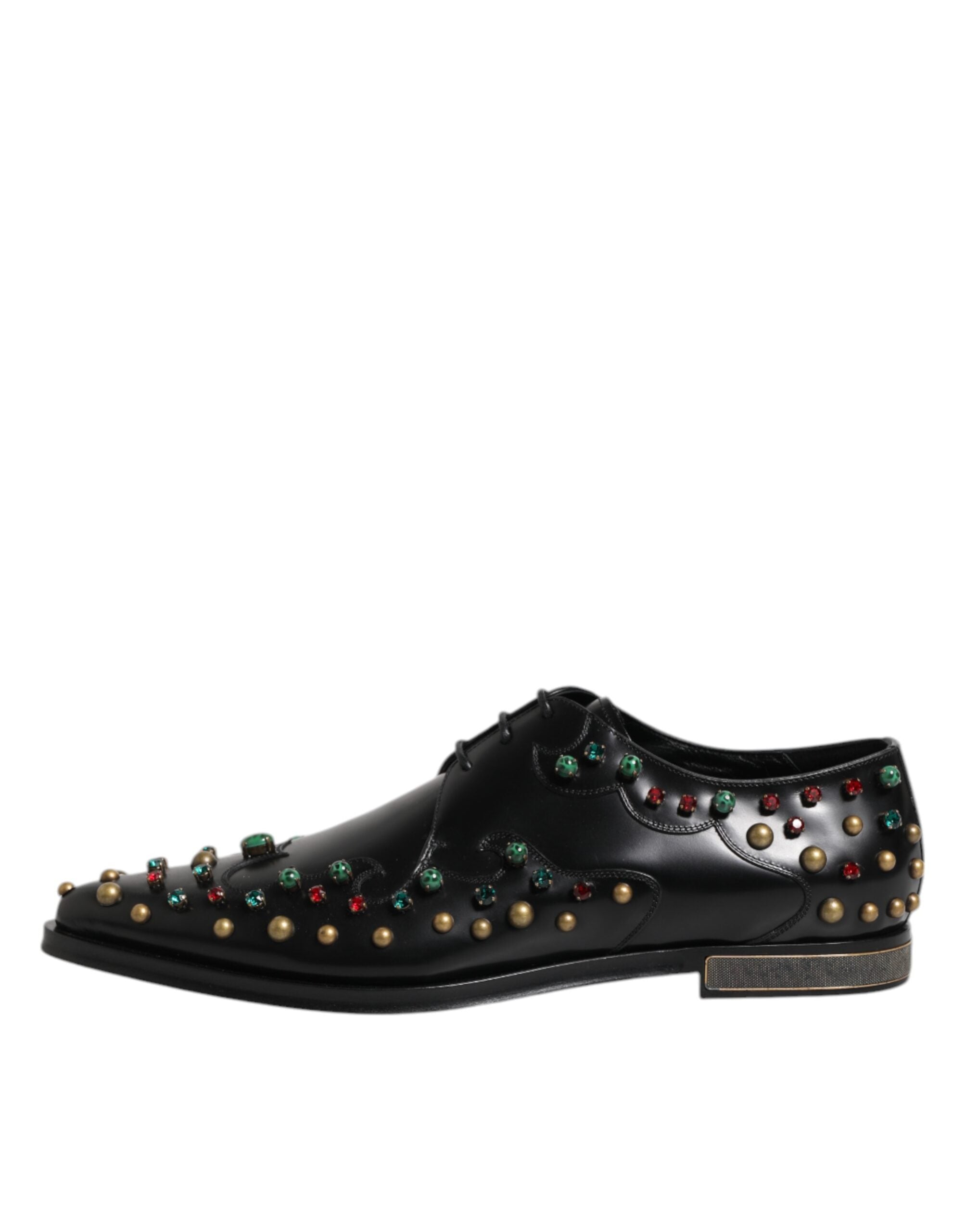Dolce & Gabbana – Derby-Schuhe aus schwarzem Leder mit Nieten
