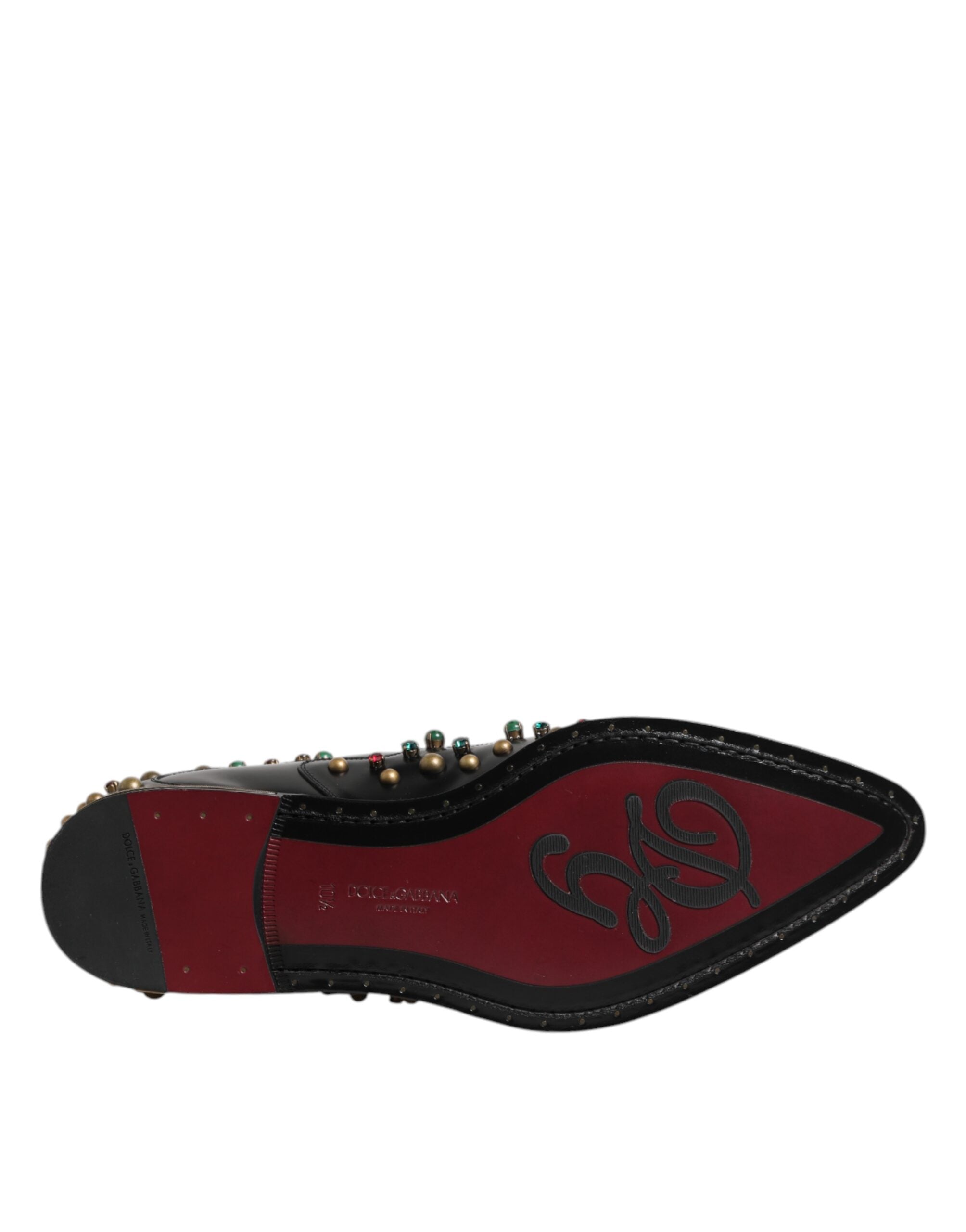 Dolce & Gabbana – Derby-Schuhe aus schwarzem Leder mit Nieten