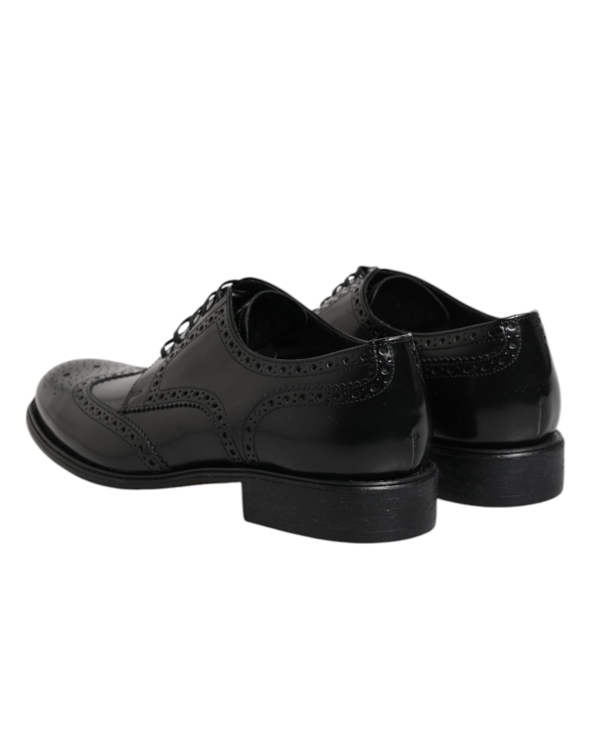 Dolce & Gabbana – Formelle Derby-Schuhe aus schwarzem Leder mit Flügelkappe