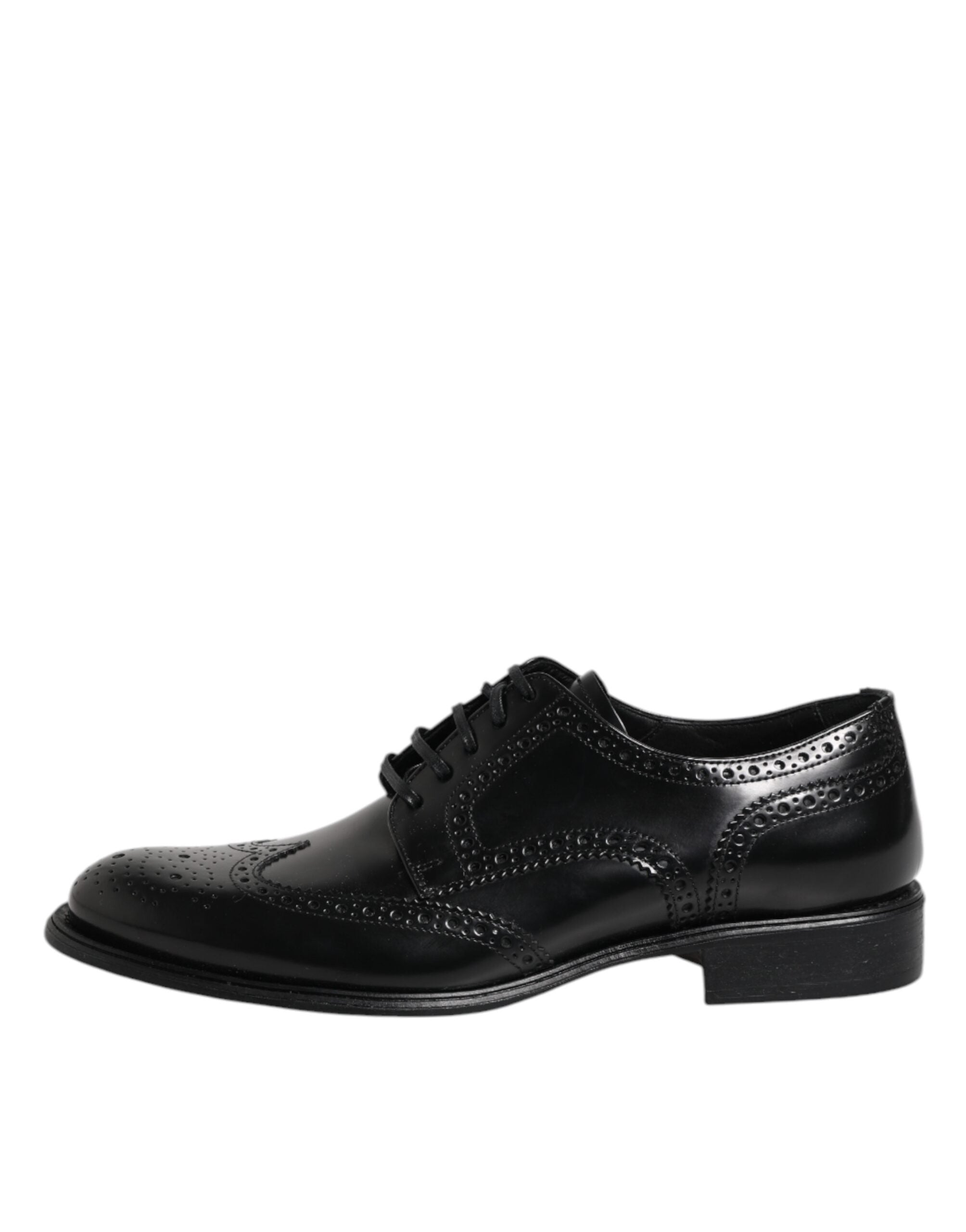 Dolce & Gabbana – Formelle Derby-Schuhe aus schwarzem Leder mit Flügelkappe