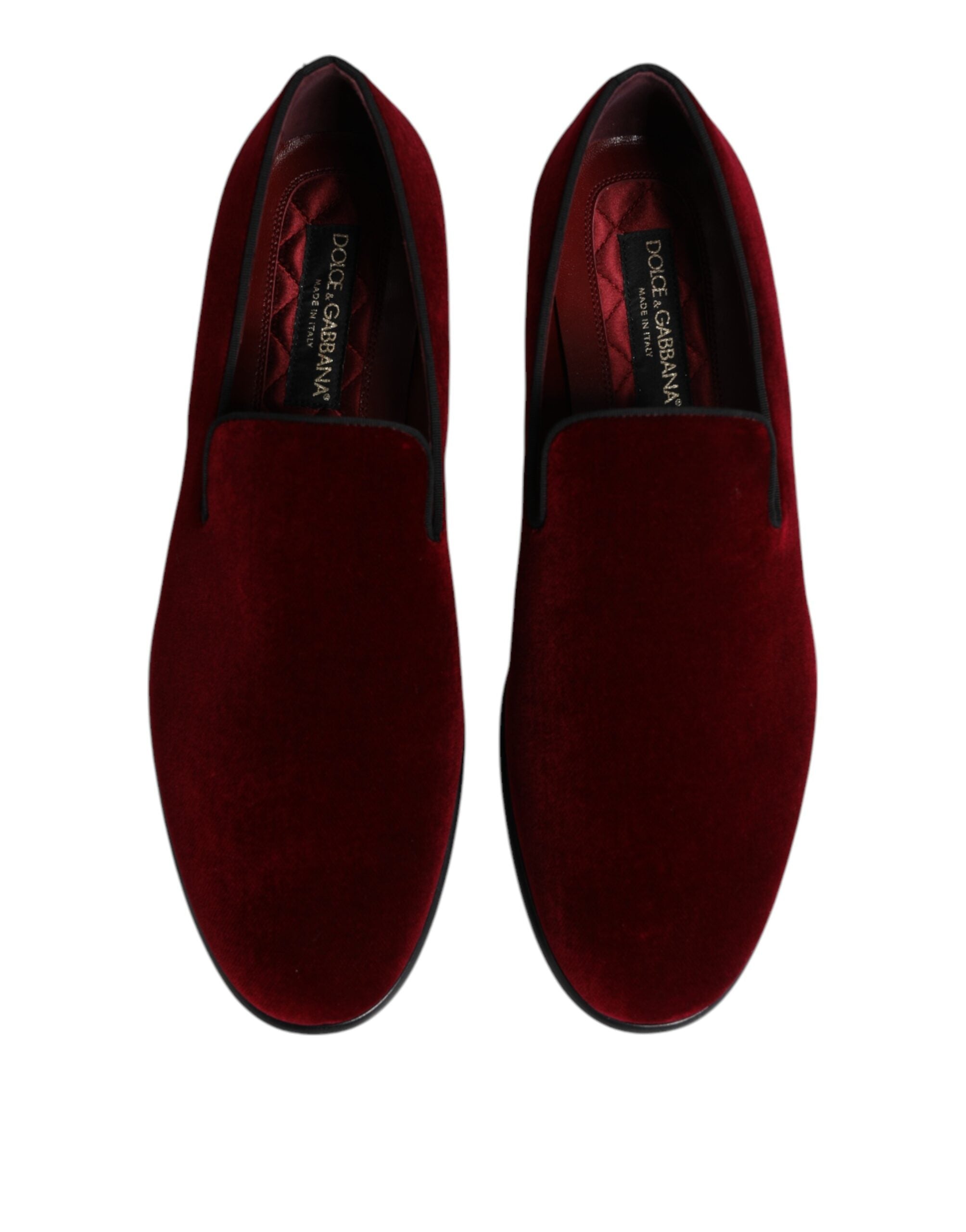 Dolce & Gabbana – Slipper aus rotem Baumwollsamt, formelle Schuhe