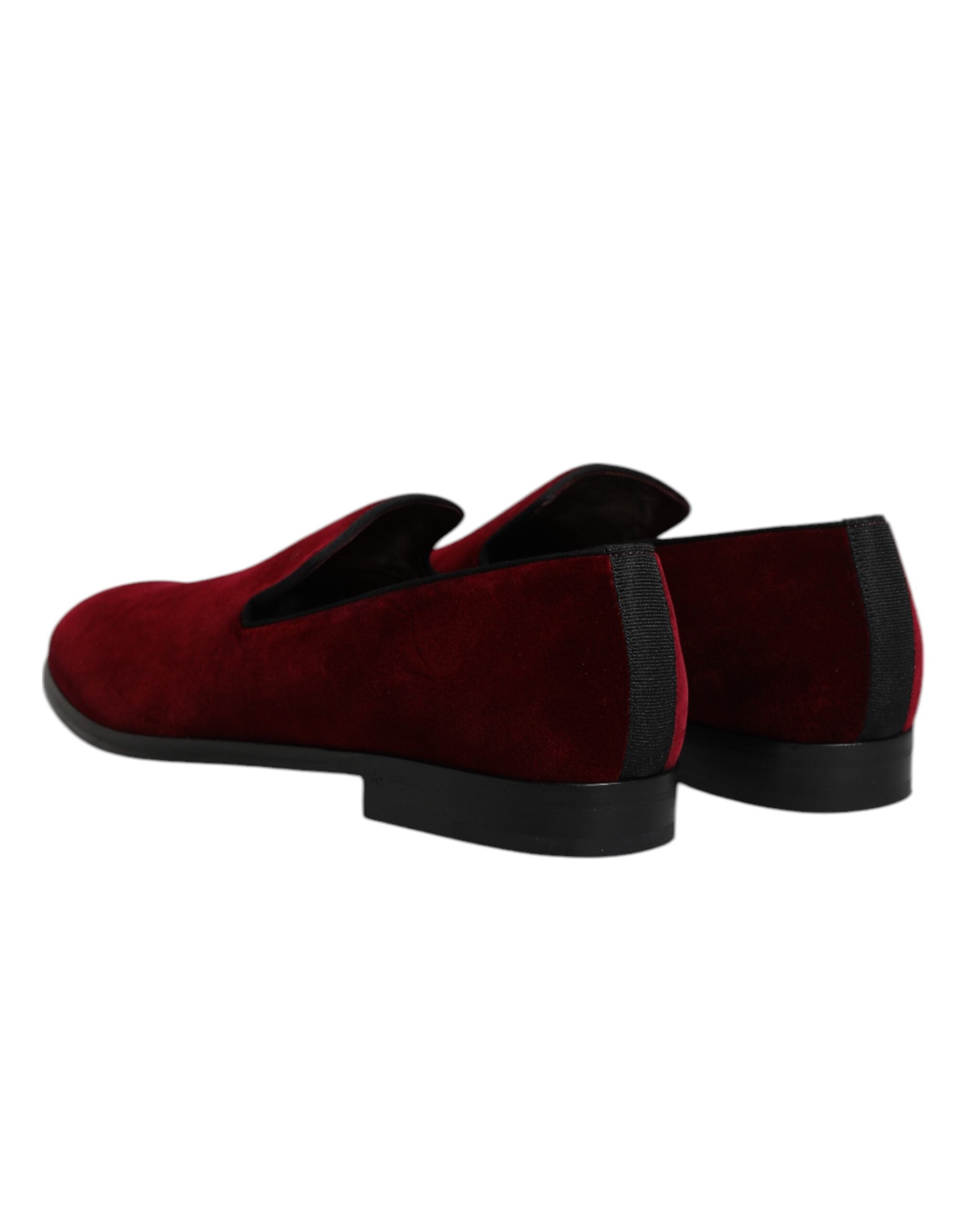 Dolce & Gabbana – Slipper aus rotem Baumwollsamt, formelle Schuhe