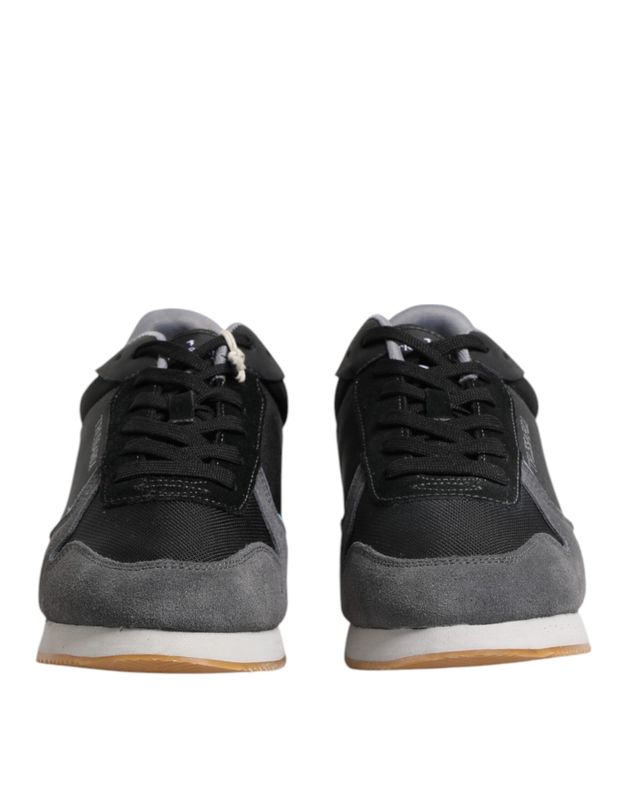 Trussardi – Schwarze, graue Schnürschuhe mit niedrigem Oberteil und Freizeitschuhen
