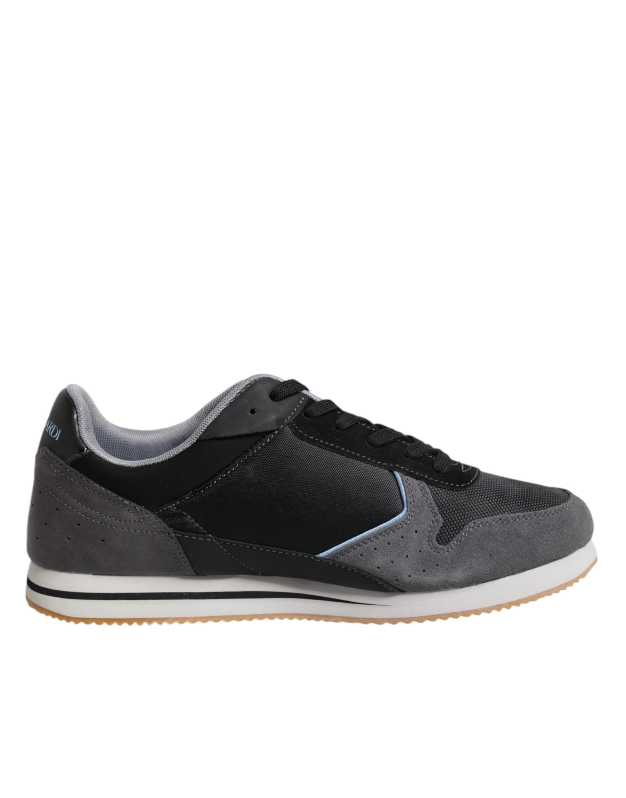 Trussardi – Schwarze, graue Schnürschuhe mit niedrigem Oberteil und Freizeitschuhen