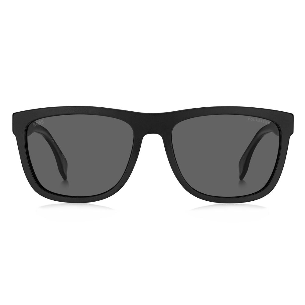 Hugo Boss – Schwarze Sonnenbrille aus Kalbshaar