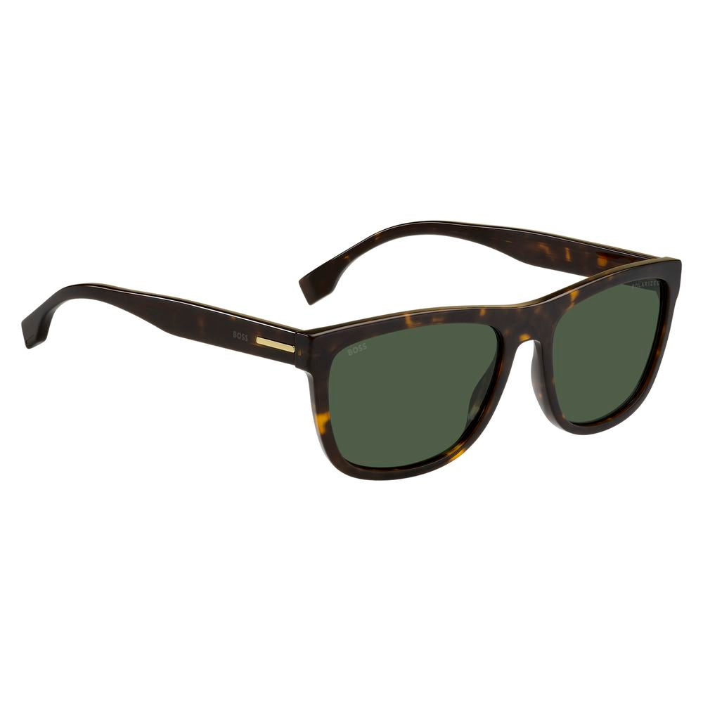 Hugo Boss – Braune Sonnenbrille aus Kalbshaar