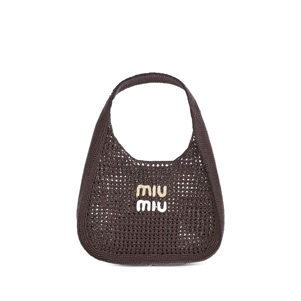 Geantă de umăr Miu Miu Rafia