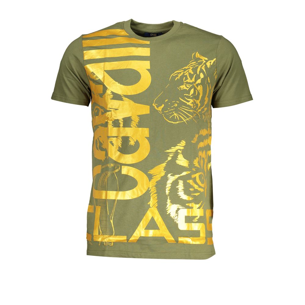 Grünes Baumwoll-T-Shirt der Cavalli Class