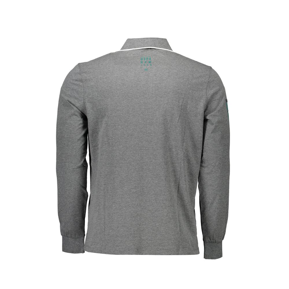 Tricou polo gri din bumbac pentru bărbați US POLO ASSN.