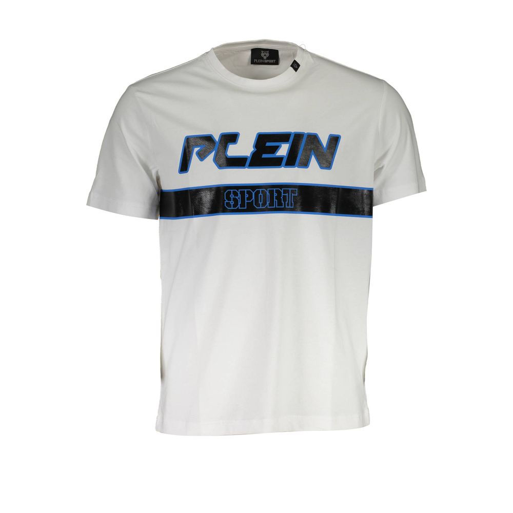 Tricou bărbătesc Plein Sport alb din bumbac