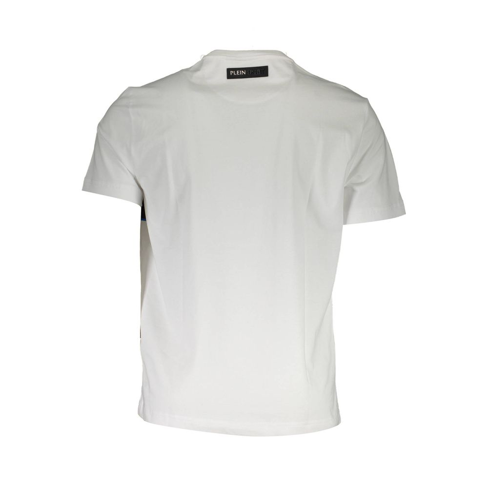 Tricou bărbătesc Plein Sport alb din bumbac