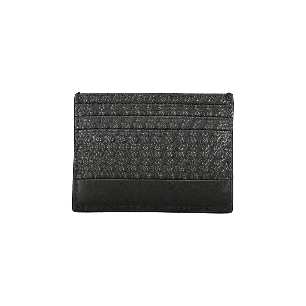 Calvin Klein – Elegantes Kartenetui in Kontrastfarbe in Schwarz
