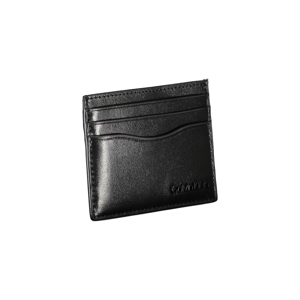 Calvin Klein Geantă elegantă din piele neagră pentru carduri