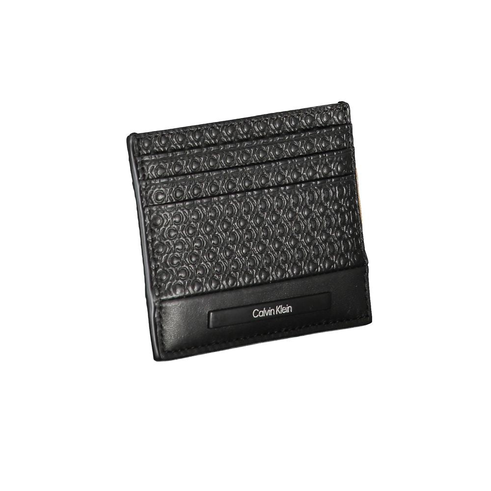 Calvin Klein – Elegantes Kartenetui in Kontrastfarbe in Schwarz