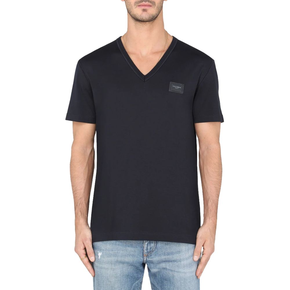 Tricou Dolce & Gabbana albastru din bumbac