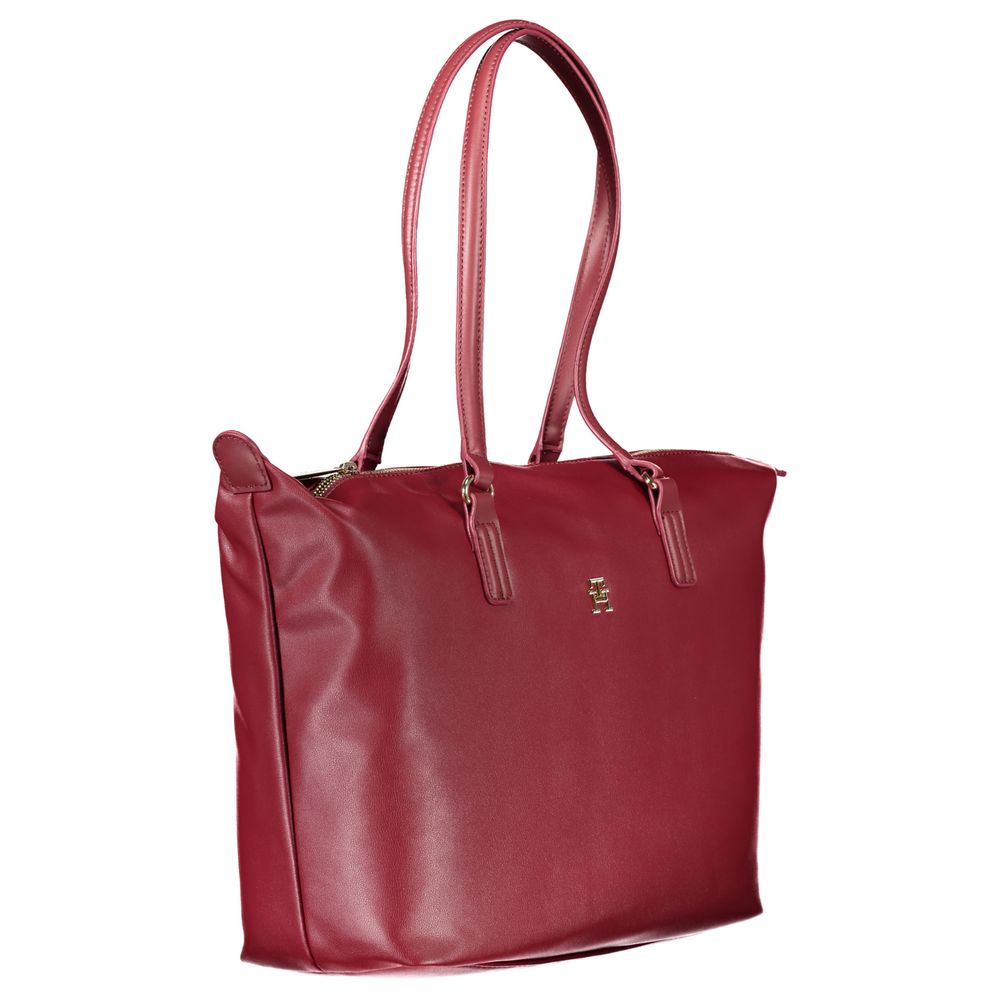 Geantă de mână Tommy Hilfiger roz din poliester pentru femei