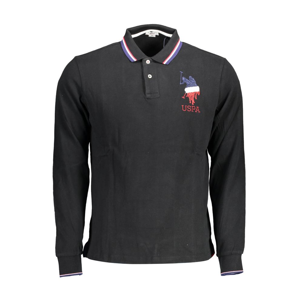 Tricou polo negru din bumbac pentru bărbați US POLO ASSN.