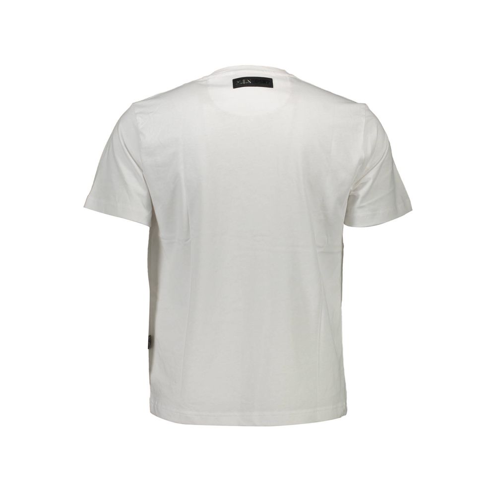 Tricou bărbătesc Plein Sport alb din bumbac