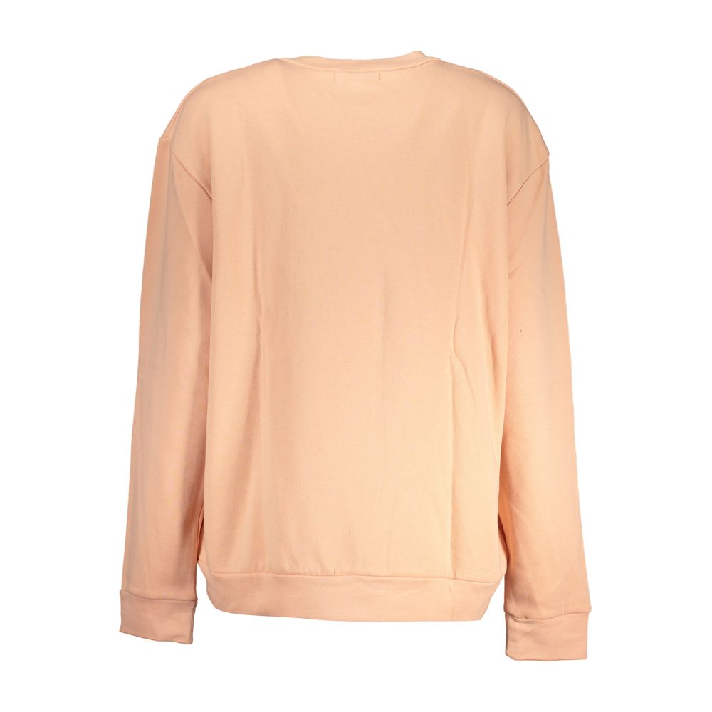 Cavalli Class Elegantes Langarm-Sweatshirt aus rosa Fleece