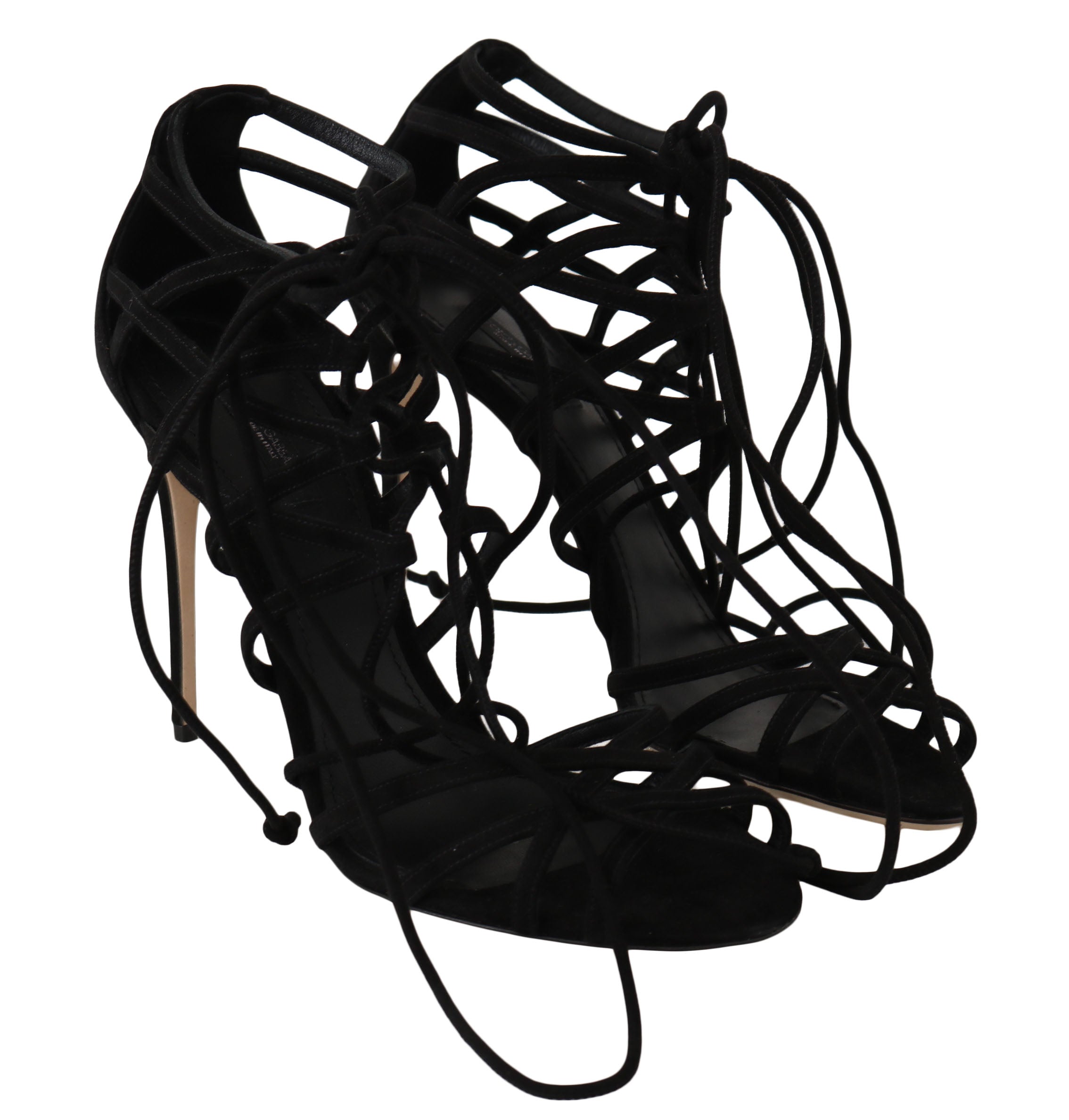 Dolce & Gabbana Elegante Gladiator-Stilettos aus schwarzem Wildleder