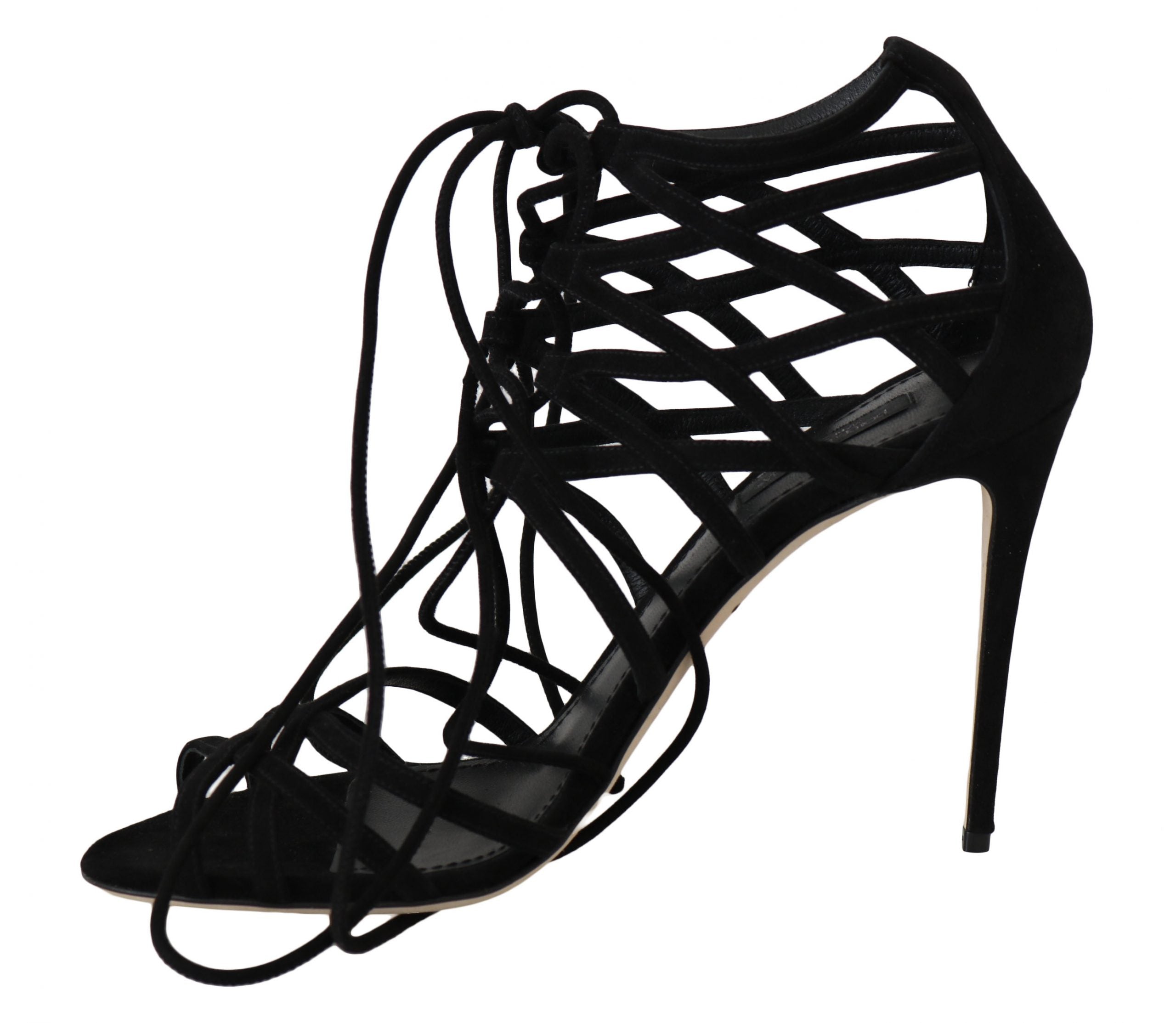 Dolce & Gabbana Elegante Gladiator-Stilettos aus schwarzem Wildleder