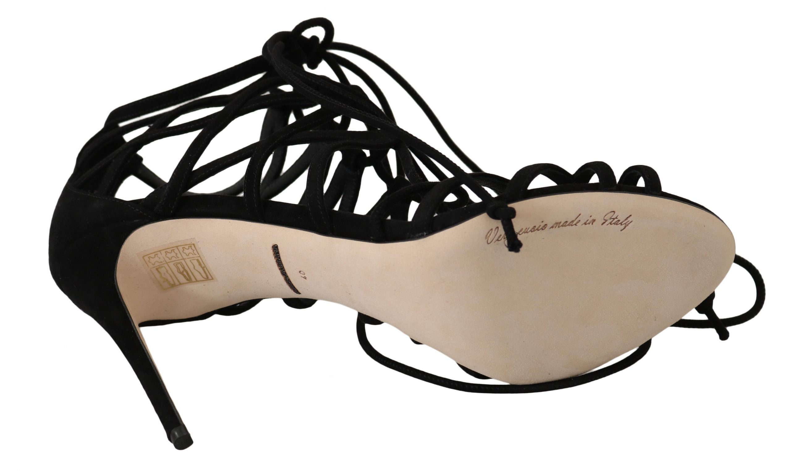 Dolce & Gabbana Elegante Gladiator-Stilettos aus schwarzem Wildleder