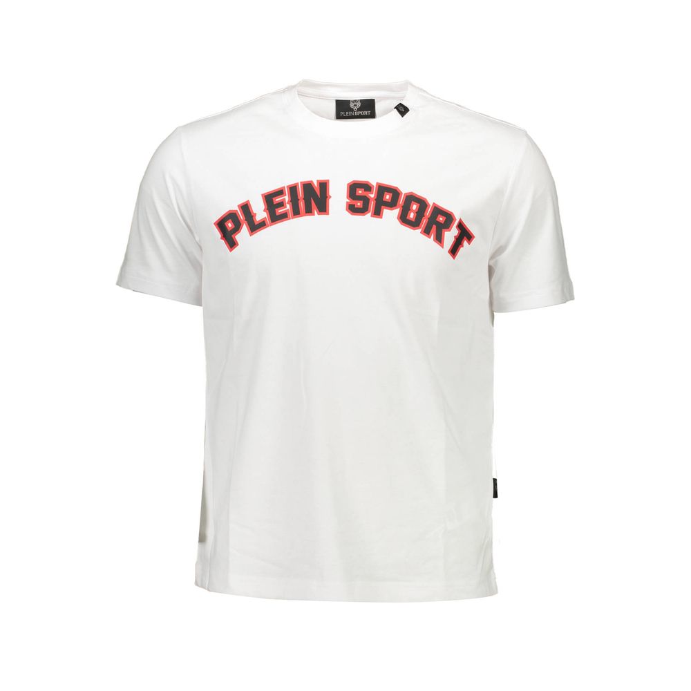 Tricou bărbătesc Plein Sport alb din bumbac