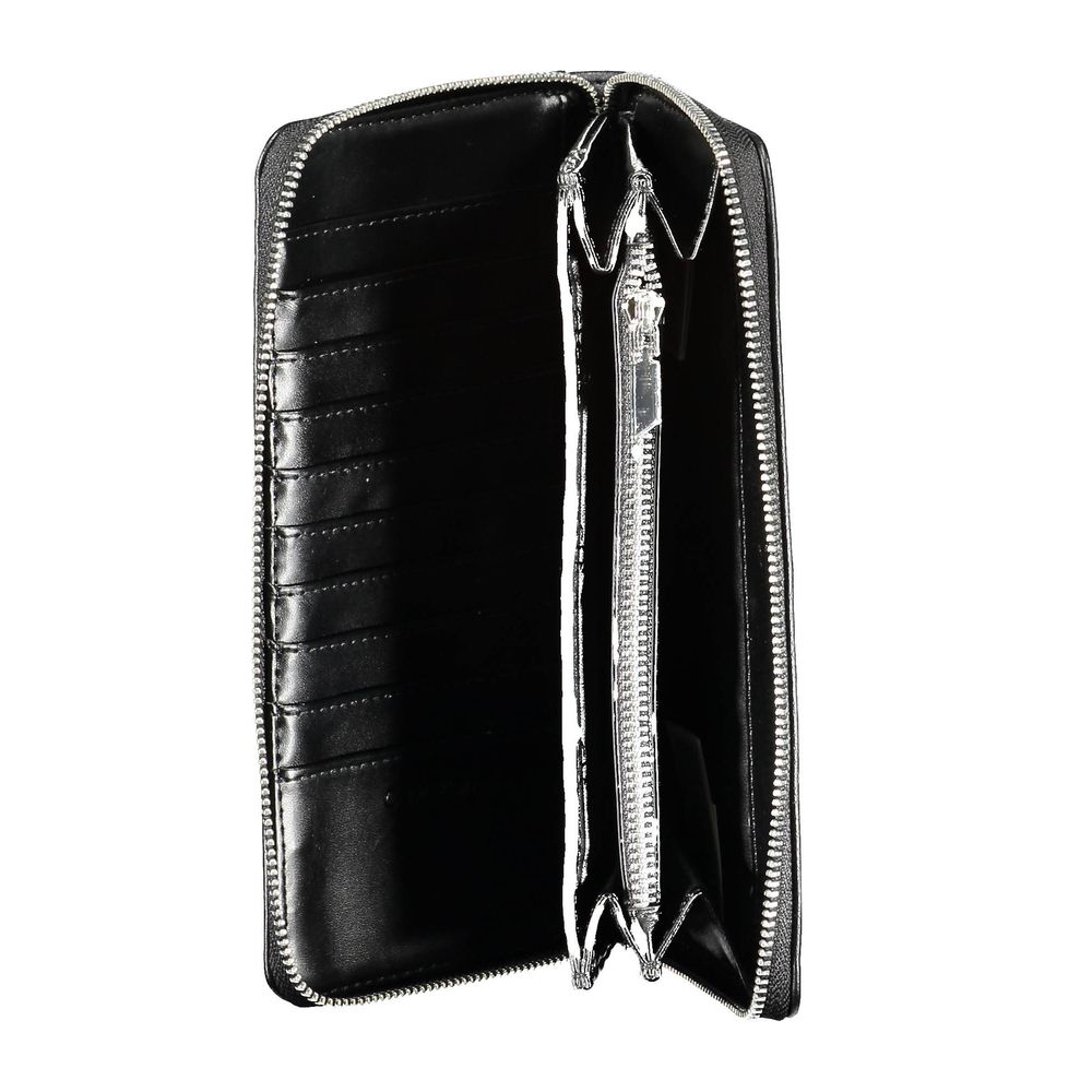 Portofel negru din polietilenă pentru femei Calvin Klein