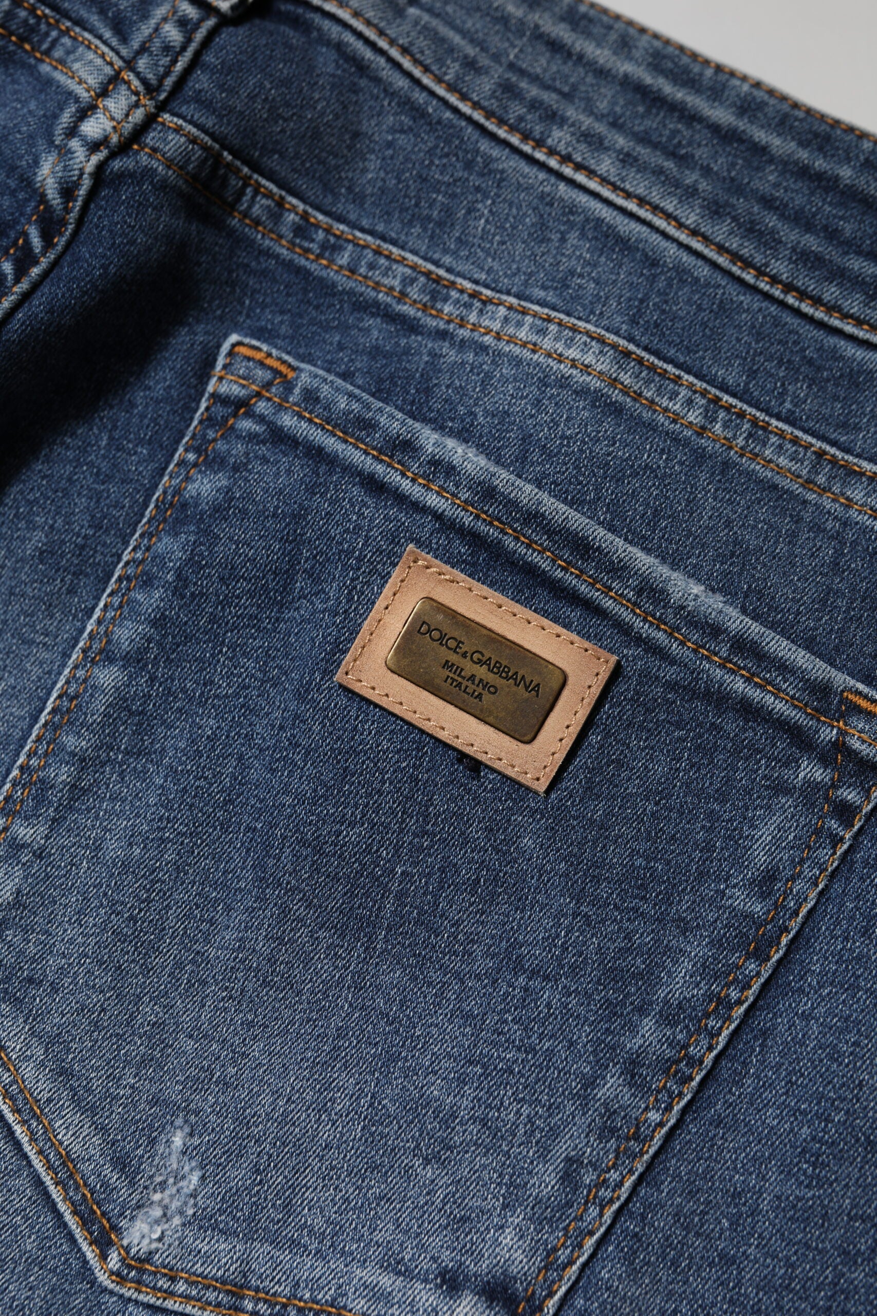 Dolce & Gabbana – Blaue Jeans aus gewaschener Baumwolle mit niedriger Taille