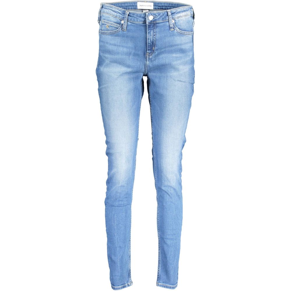 Blugi și pantaloni din bumbac albastru Calvin Klein