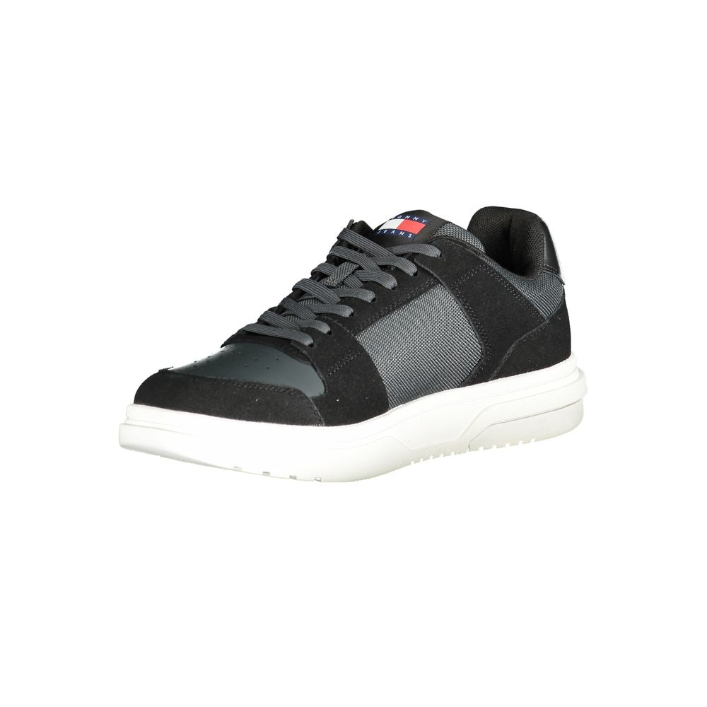 Tommy Hilfiger – Schwarze Leder-Sneaker für Herren