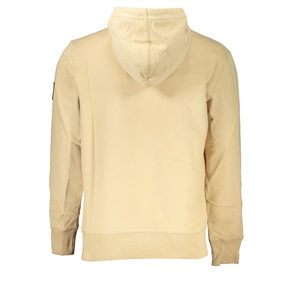 Hanorac Calvin Klein bej din bumbac periat cu buzunar central