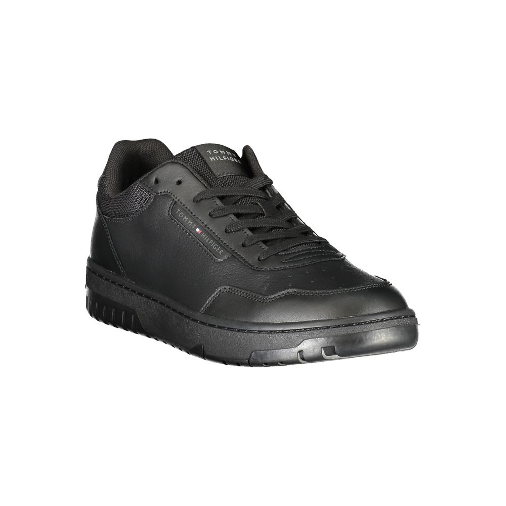 Tommy Hilfiger – Schwarze Leder-Sneaker für Herren