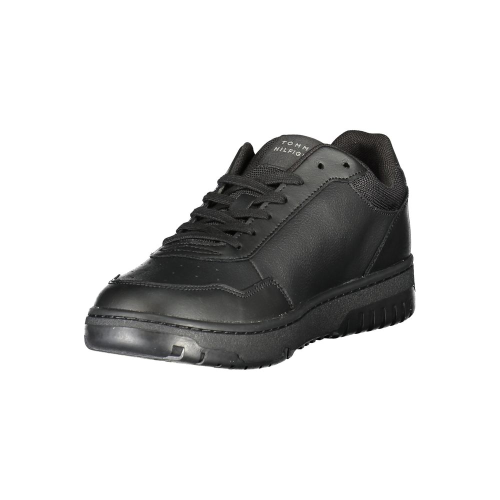 Tommy Hilfiger – Schwarze Leder-Sneaker für Herren