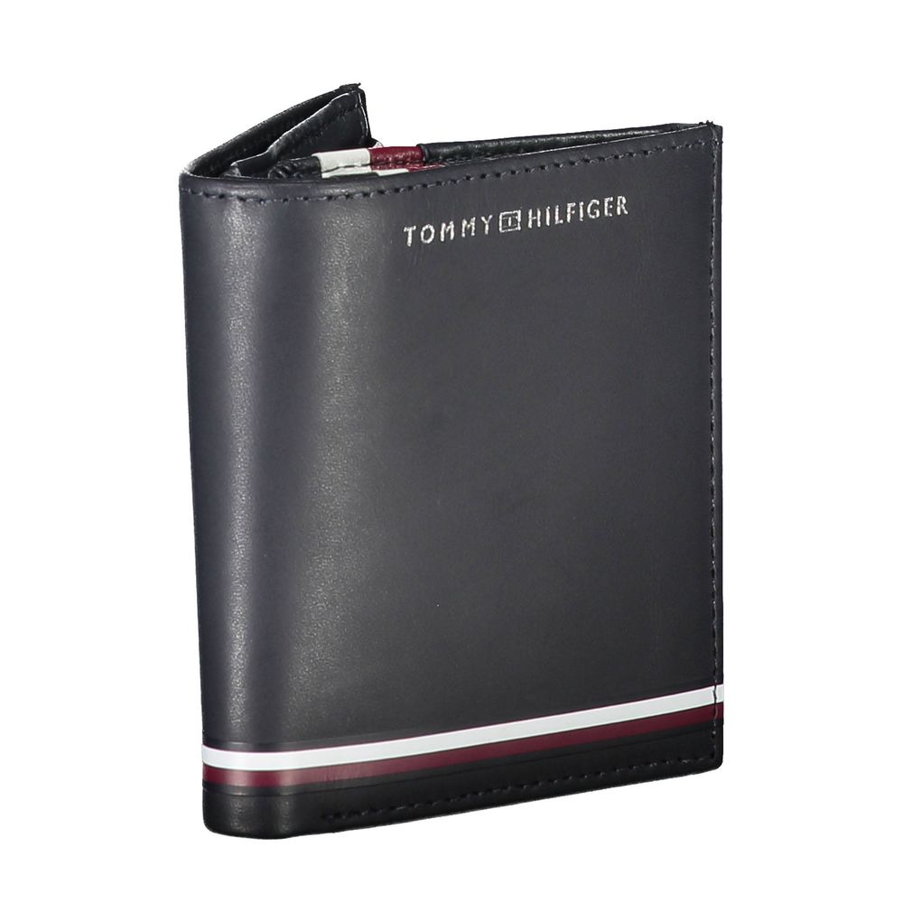 Tommy Hilfiger – Blaue Lederbrieftasche für Herren