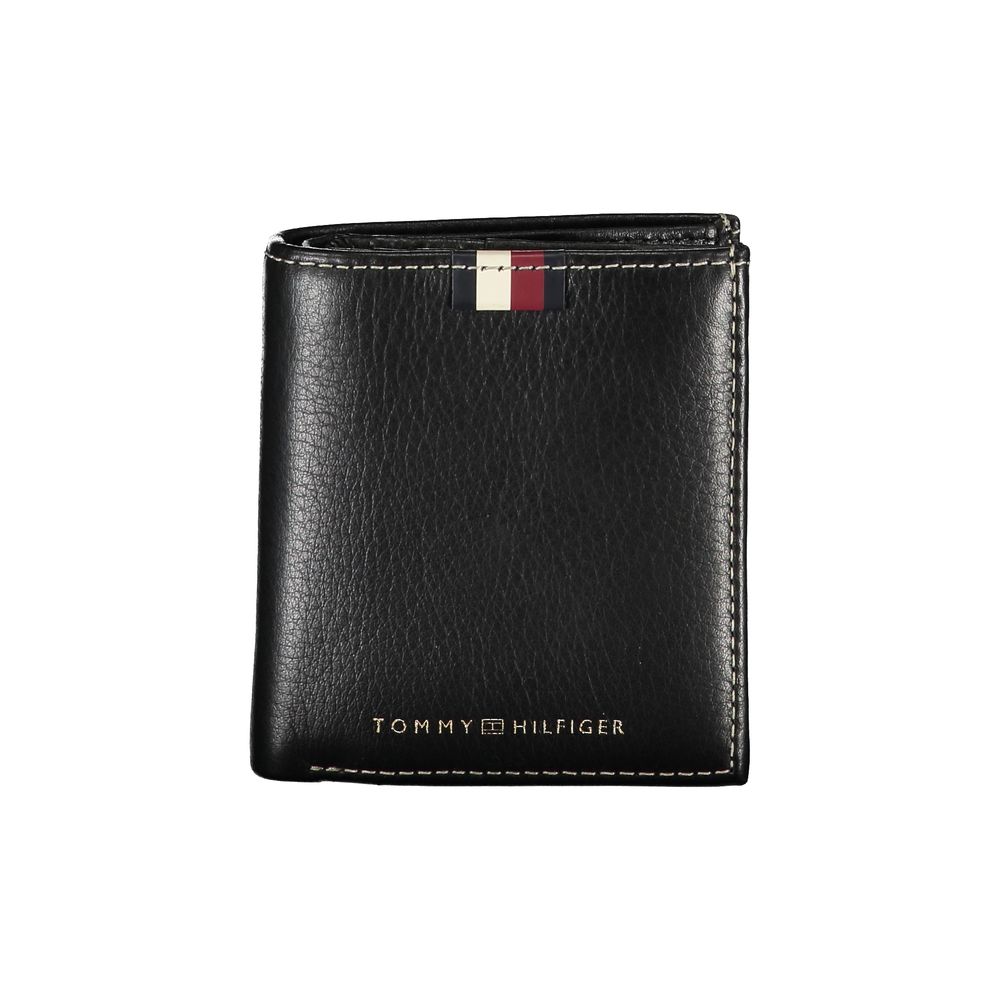 Tommy Hilfiger – Schwarze Lederbrieftasche für Herren