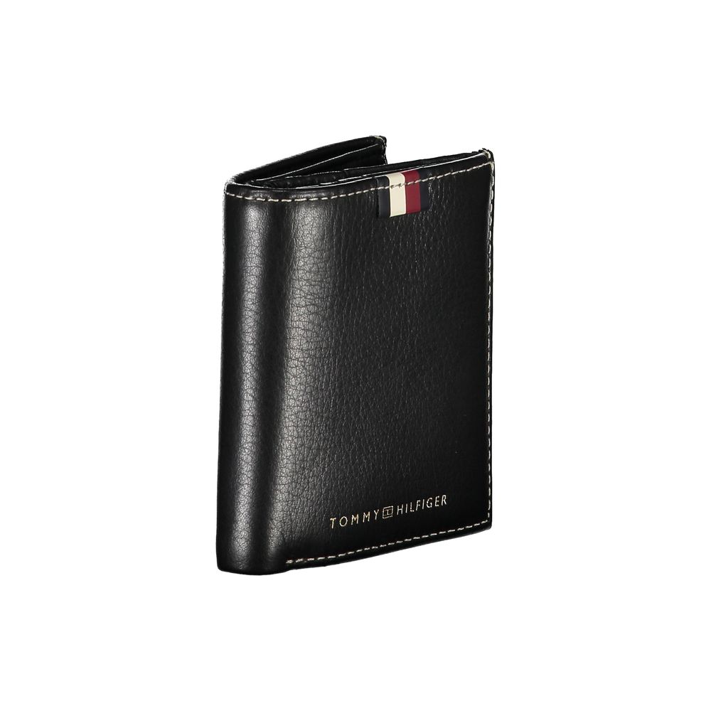 Tommy Hilfiger – Schwarze Lederbrieftasche für Herren