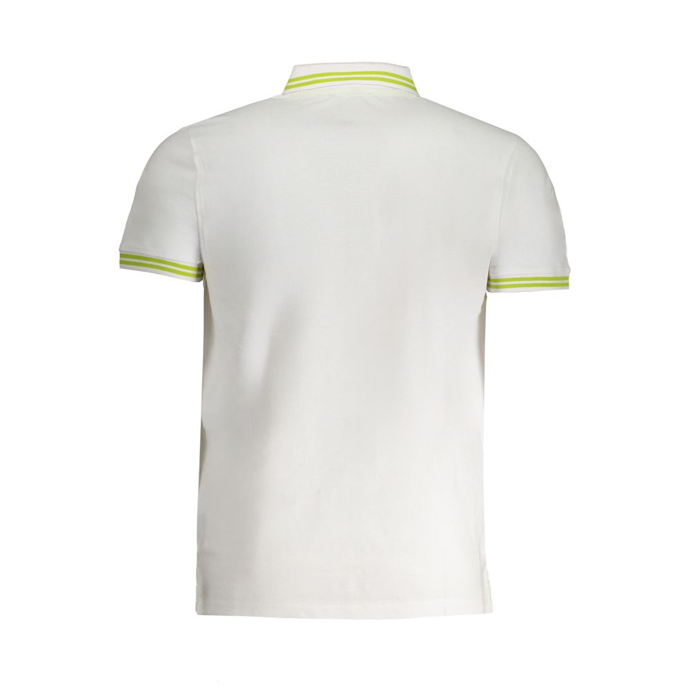 Tricou polo Cavalli Class alb din bumbac