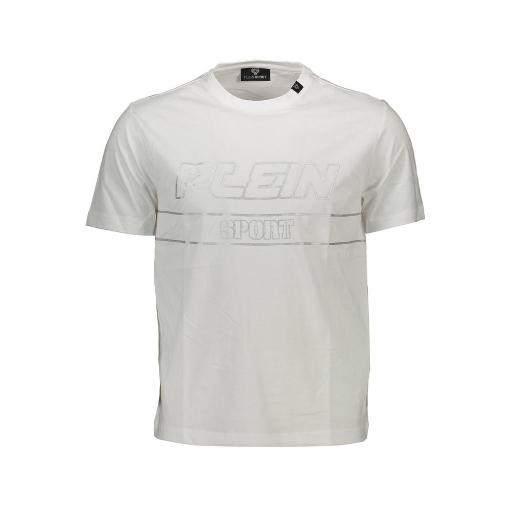 Tricou bărbătesc Plein Sport alb din bumbac