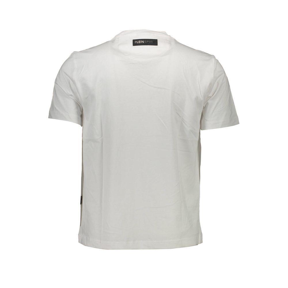 Tricou bărbătesc Plein Sport alb din bumbac