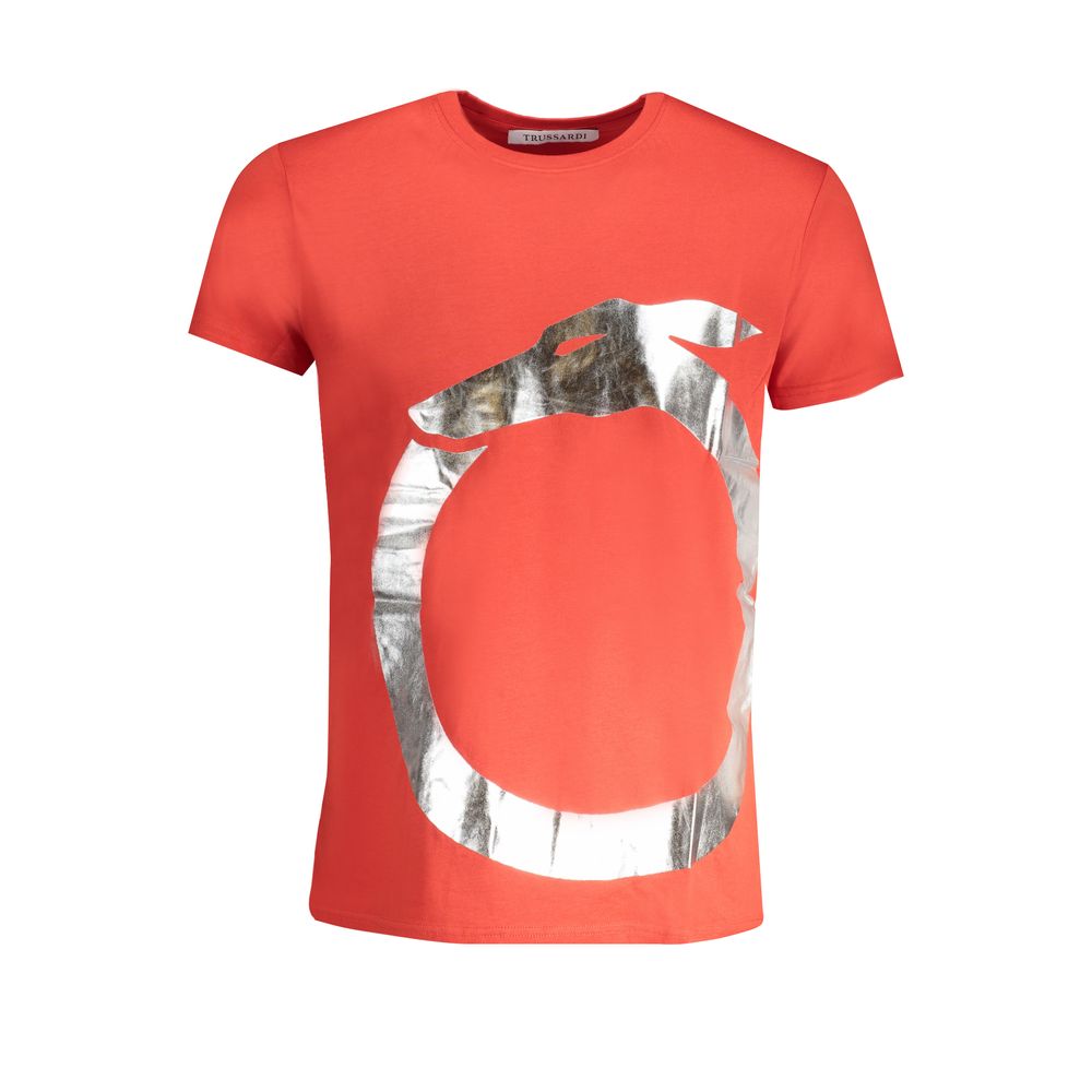 Rotes Baumwoll-T-Shirt von Trussardi