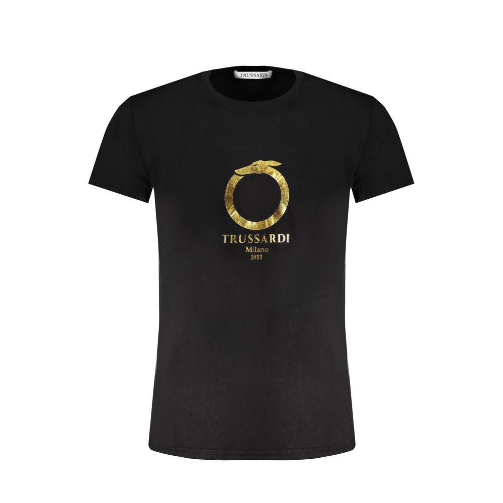 Trussardi Schwarzes Baumwoll-T-Shirt