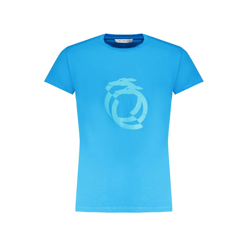 Trussardi Hellblaues Herren-T-Shirt aus Baumwolle