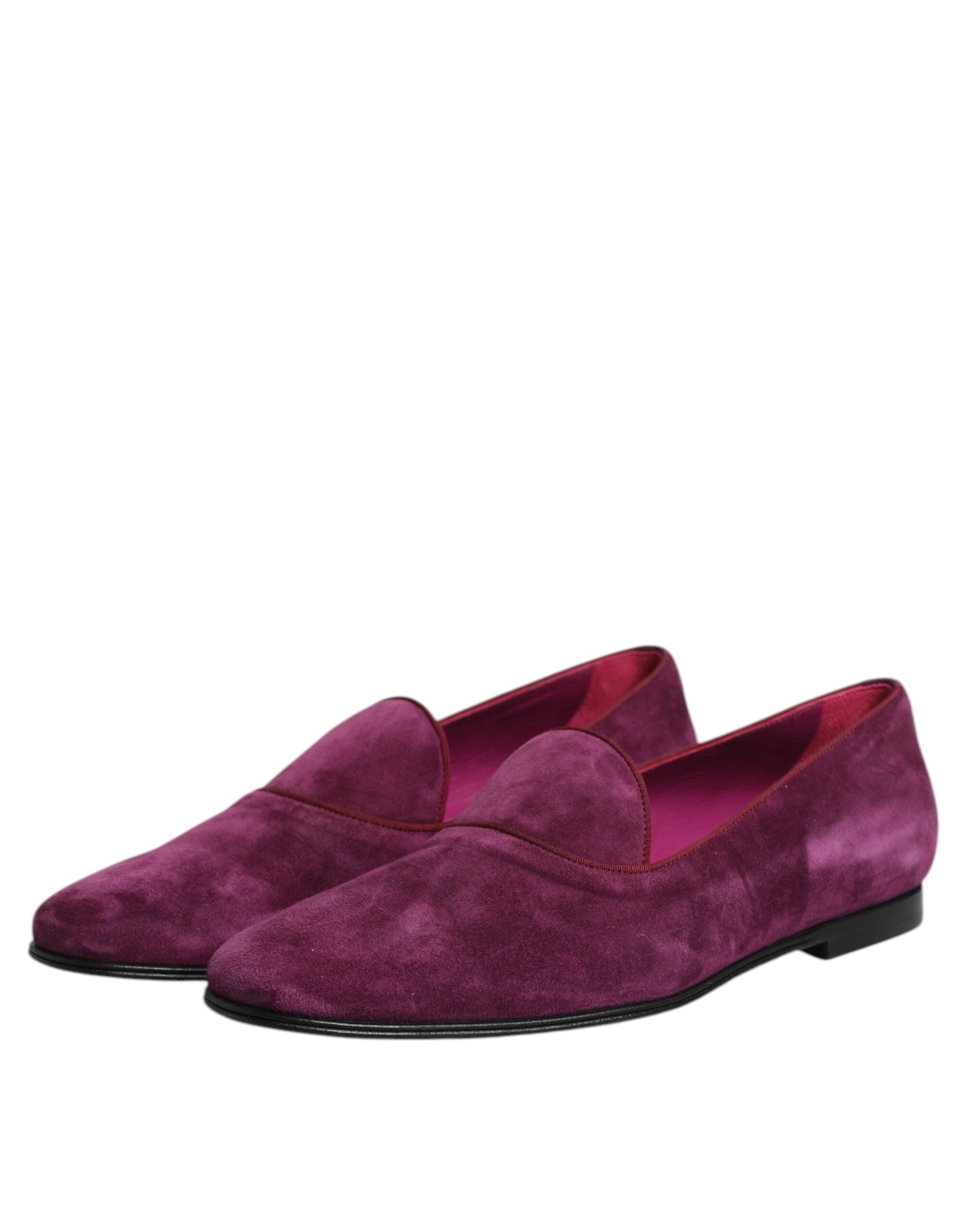 Dolce & Gabbana – Lilafarbene Slipper aus Samt, formelle Schuhe