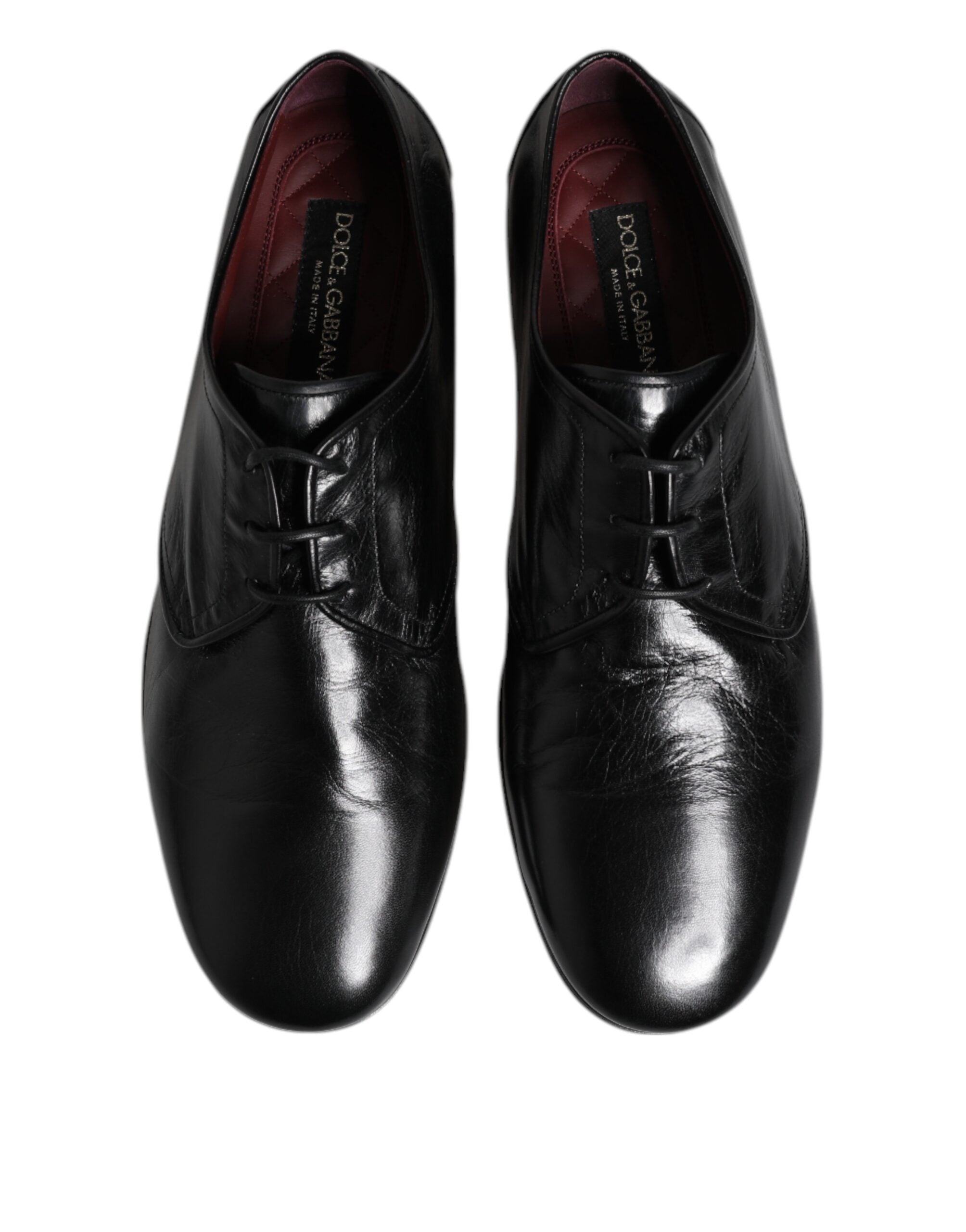 Dolce & Gabbana – Derby-Schuhe aus schwarzem Leder mit Schnürung